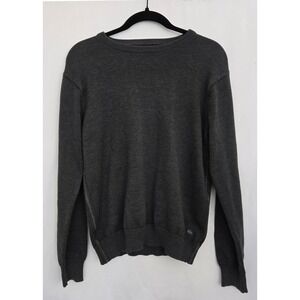 Quiksilver Crewneck Sweater‎ M Dark Gray Charcoal Knit Surf Skate Jumper